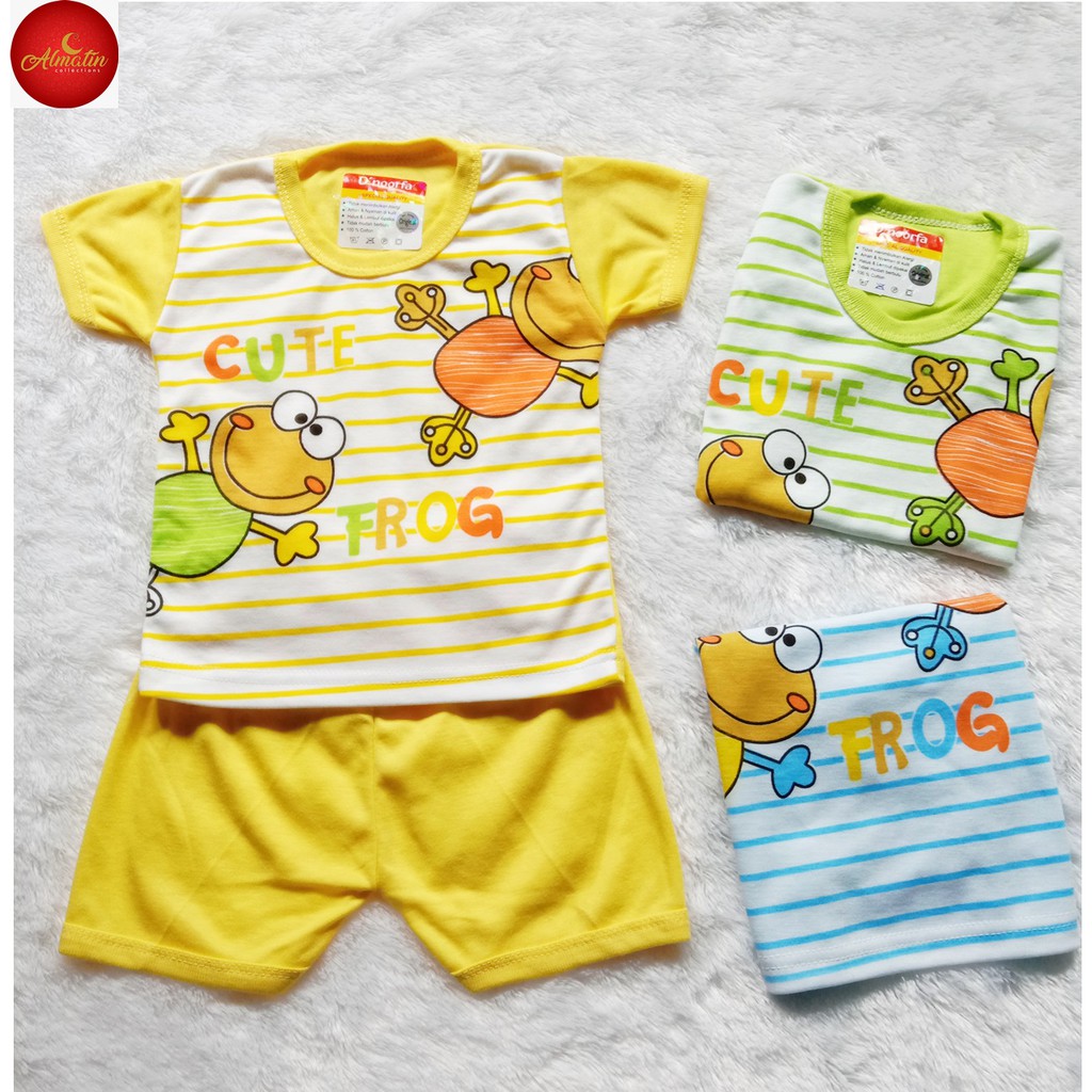 3 Set Setelan Baju Bayi 0-12 Bulan, Kaos Anak Lengan Pendek Motif Lucu Keren Murah Berkualitas