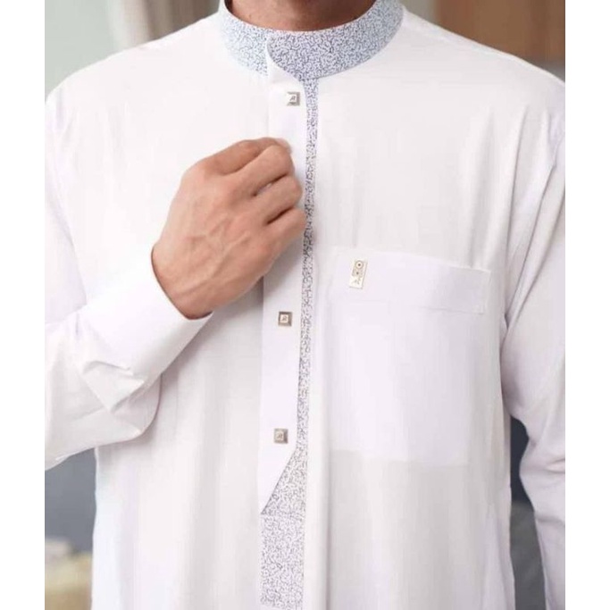 Jubah Alraz putih manset | polos dewasa