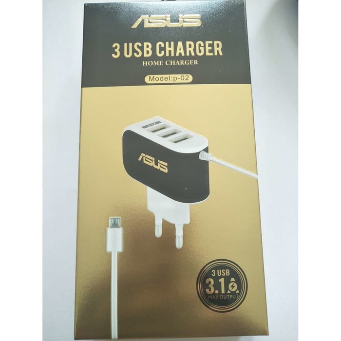 TC Charger Casan ASUS ORI Original 100% 3USB 3A / 3.1A P-02   Grosir