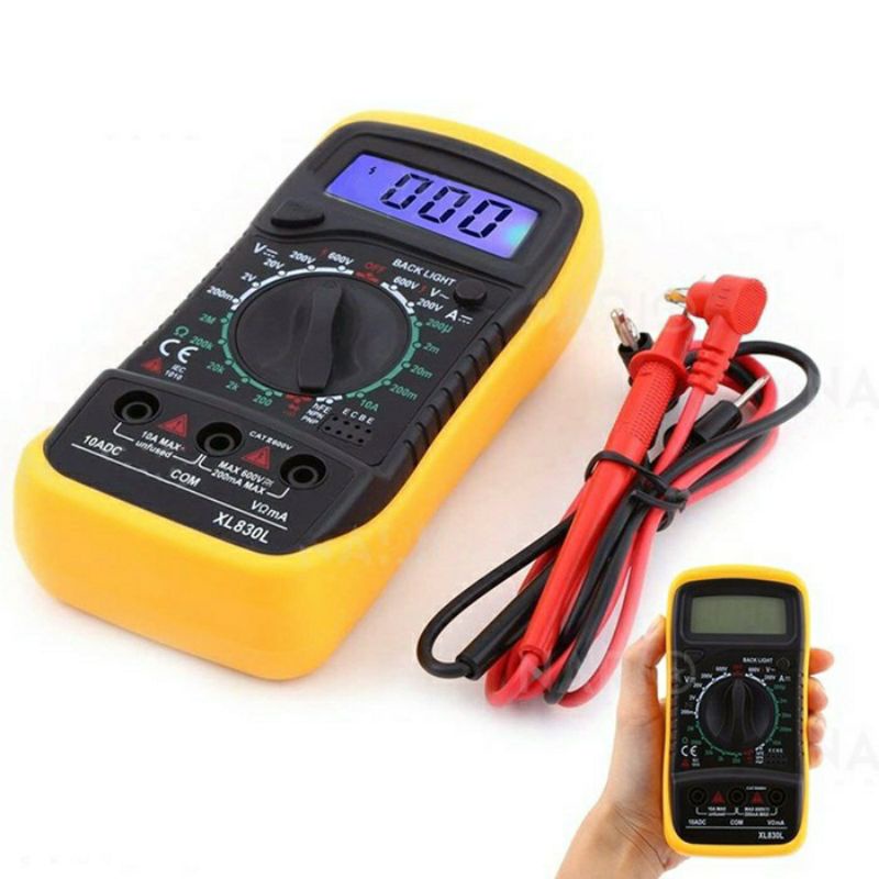 Avometer Digital Multimeter Digital Multitester Digital Alat Tes Tegangan AC/DC Voltase XL830L Layar