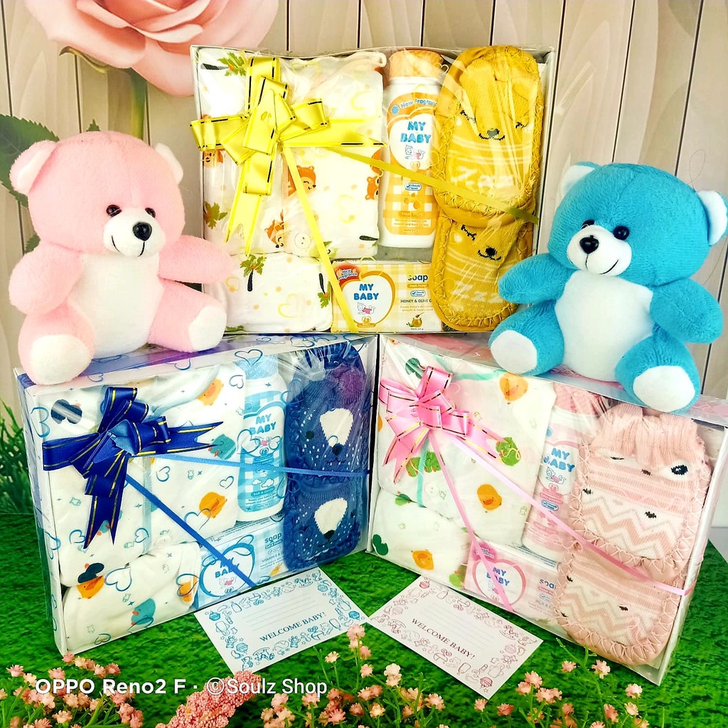 SOUL [Baby 14] Hamper Bayi Kado Lahiran Newborn Paket Set Lengkap  Cute Gift Parcel Real Pict Hampers baby boy and girl Parcel Bayi Laki-laki Perempuan