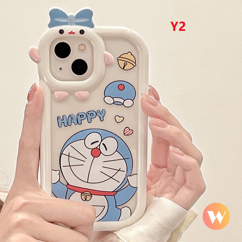 Soft Case Bumper Motif Kartun Doraemon Hello Kitty 3D Untuk iPhone 13 11 12 Pro MAX 6 6S 7 8 Plus XR X XS MAX SE