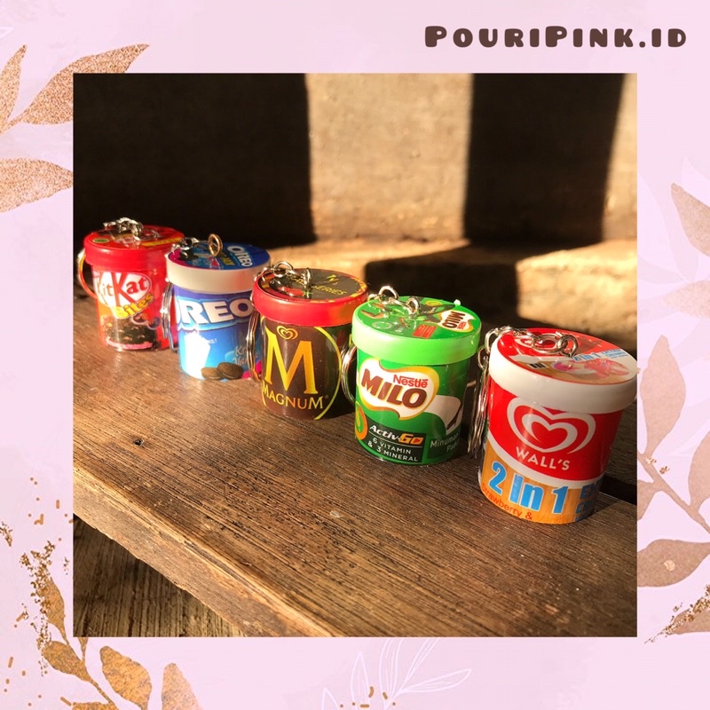 Gantungan Kunci Snack Toples Mini Lucu Ganci Souvenir Murah Miniatur Food Unik Stationery Aesthetic