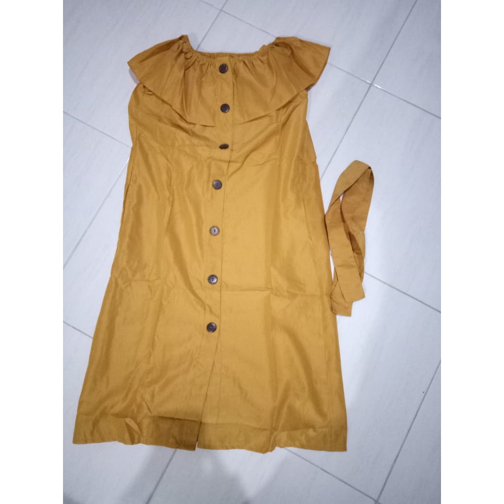 QFS DRESS RINATA YELLOW / FIT TO L / TWISCONE