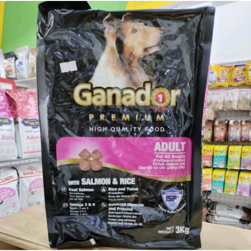 ganador premium adult salmon & rice 3kg / dog food ganador