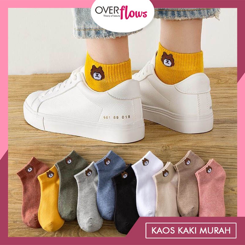 OVERFLOWS.ID KAOS KAKI FASHION UNISEX KAOS KAKI MOTIF BERUANG CUTE TERMURAH EKONOMIS TERJANGKAU