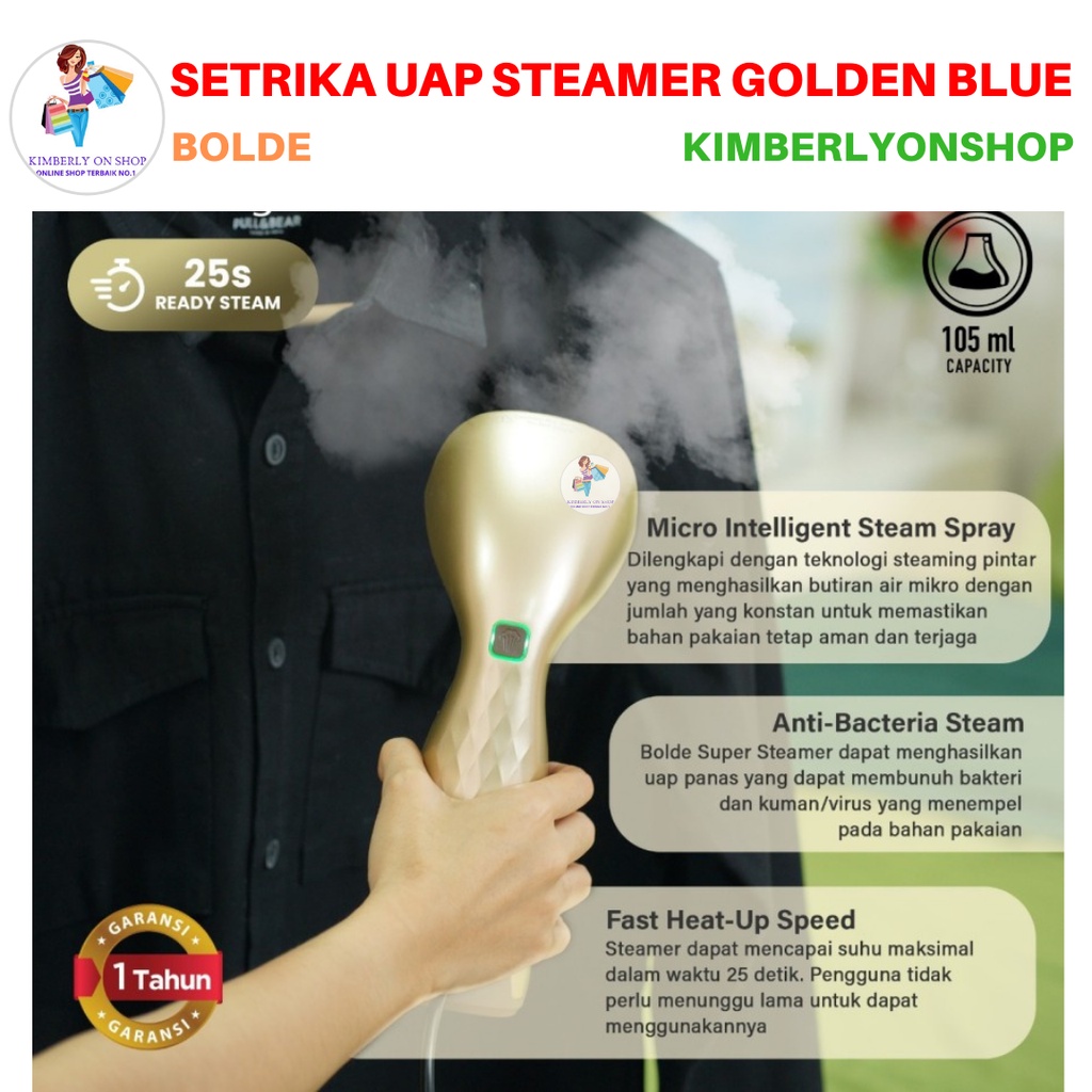 Setrika Uap BOLDe Super Steamer Laviola Dan Golden Blue