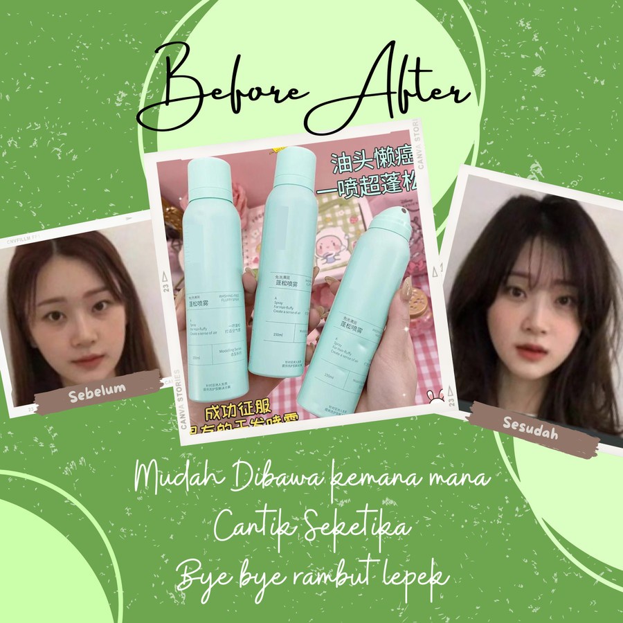 Dry Shampoo 150 ML Semprotan Rambut Kering Untuk Mengembangkan Rambut