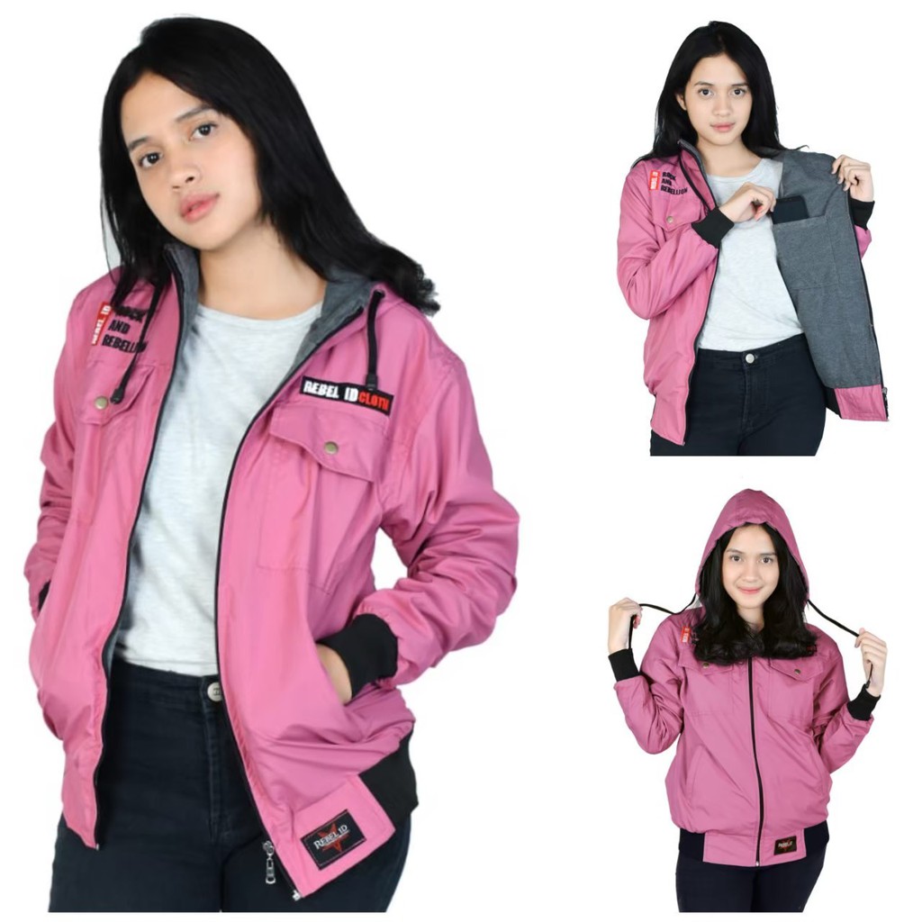 Jaket Parasut Semi Parka Wanita