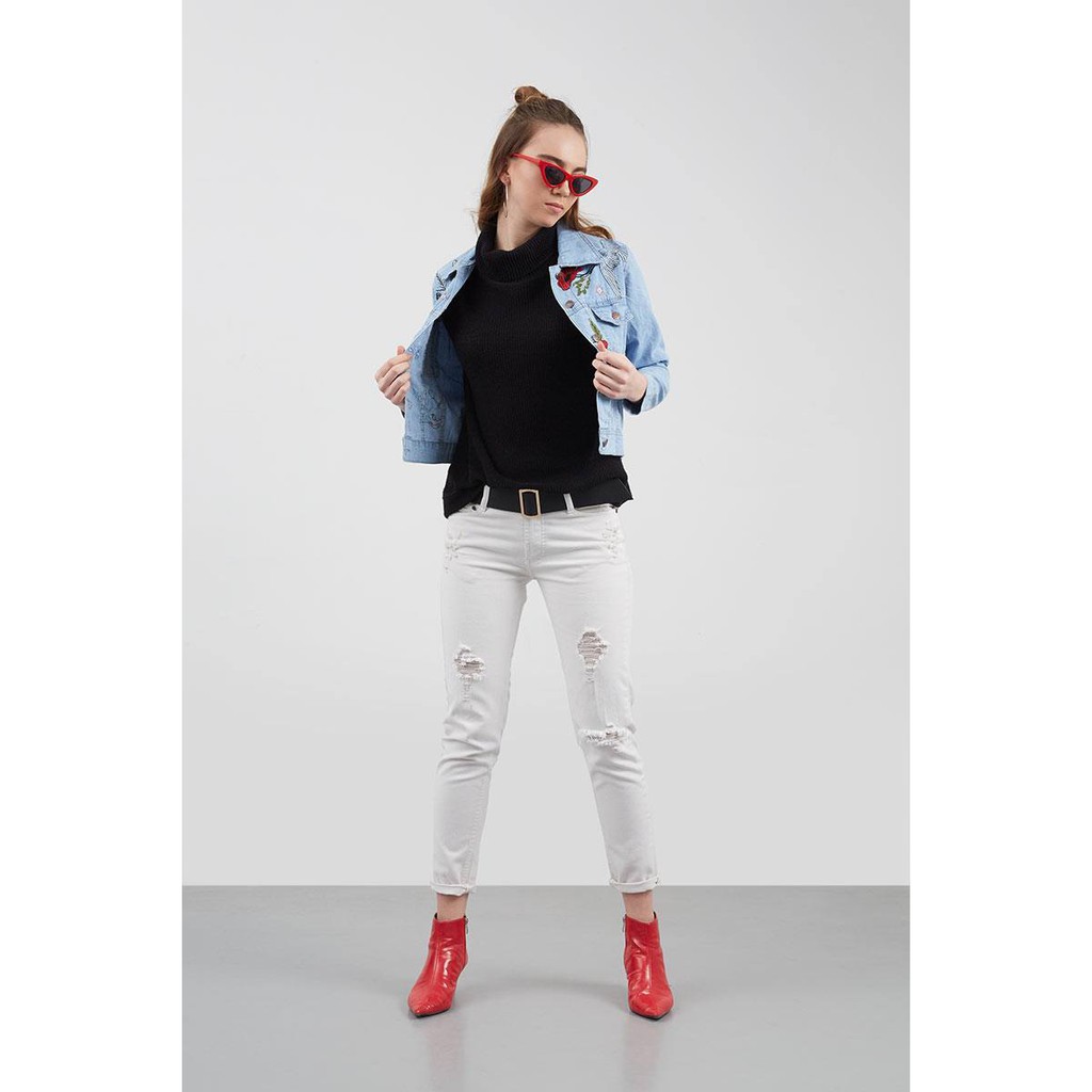 Outer Jaket Zahra Signature Original - Spring Floral Denim Jacket TP8739PX-LB