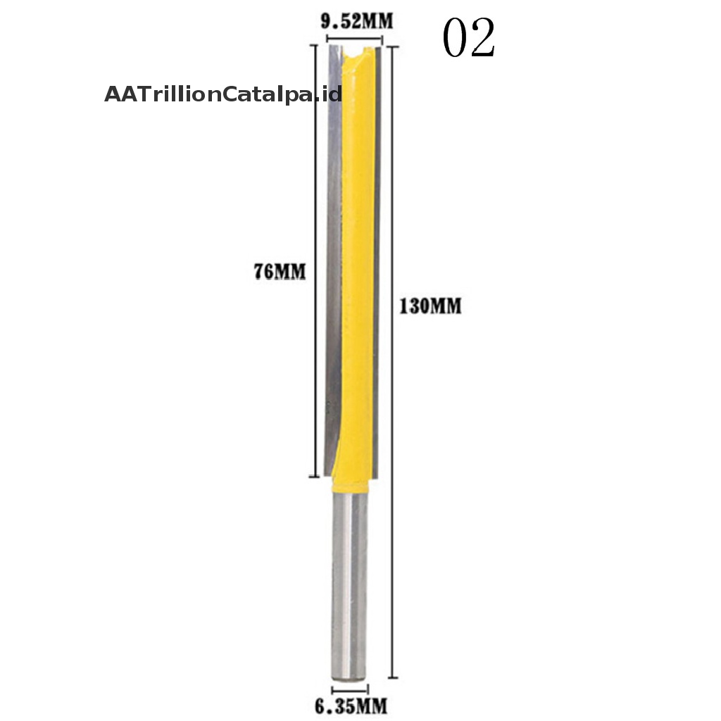 (AATrillionCatalpa) 1pc Mata Profil Flush Trim Ekstra Panjang 1 / 4 &quot;Shank 50 / 76mm