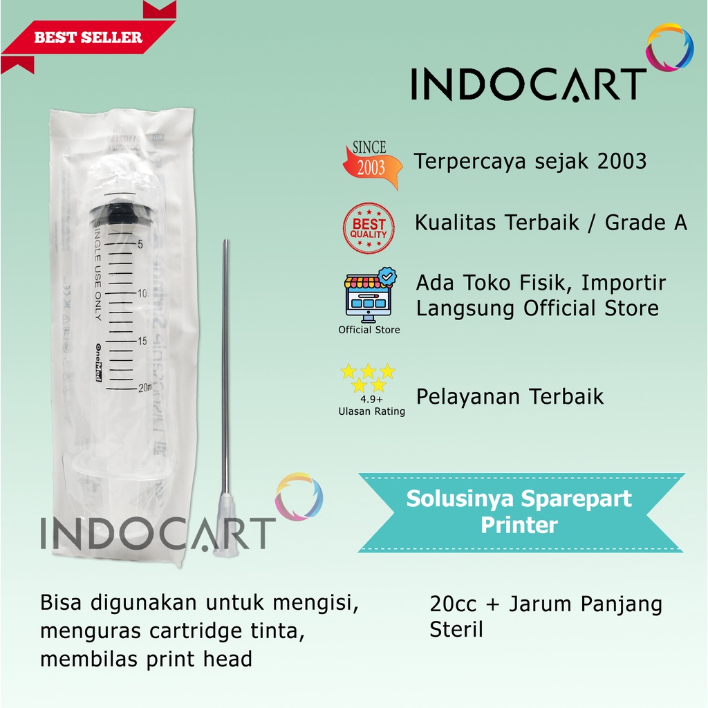 Syringe Spuid Spuit-Jarum Suntik-Suntikan Tinta-20cc Plus Jarum 10cm