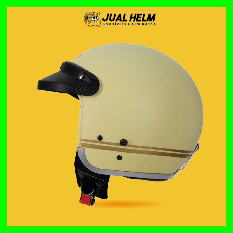 HELM INJAK CARBON 002 CREAM DOFF