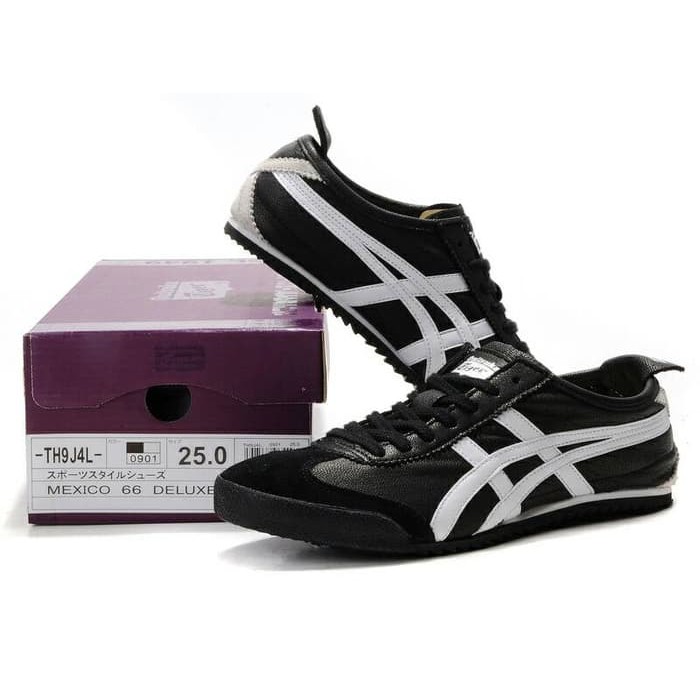 O38Y3 Sepatu Pria Casual Sneakers Kulit Kets Santai Original Fordza   Onitsuka Tiger Black White Or