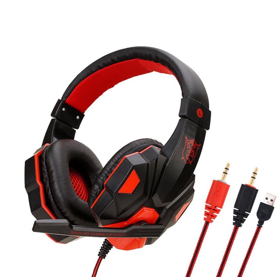 SY830 Headset Gaming LED + Microphone LED Gaming Headphone - Biru