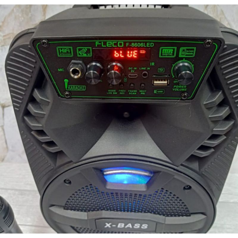 karaoke speaker bleutooth Fleco 8606 free mic