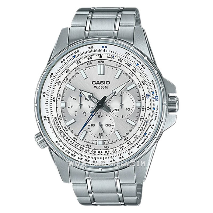 Casio General MTP-SW320D-7AVDF Men Silver Dial Stainless Steel Strap