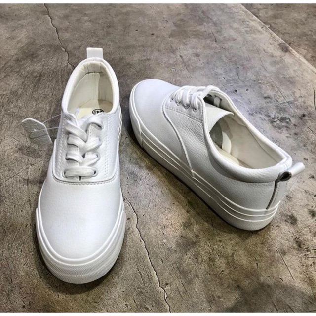 Sepatu Kets Tali Putih Import Korea Coco Onal Murah