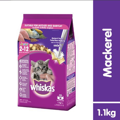 WHISKAS JUNIOR MACKEREL 1.1KG - WHISKAS JUNIOR MAKAREL 1.1KG - WHISKAS JUNMAK - WHISKAS MURAH
