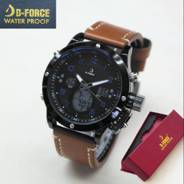 jam tangan pria Dforce original water resistance 4.7cm