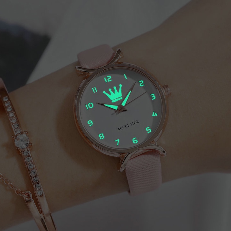 SANGCAKRA COD - Jam Tangan Wanita Quartz Analog Fashion Gaya Korea Motif Mahkota Terbaru 2022 - JW49