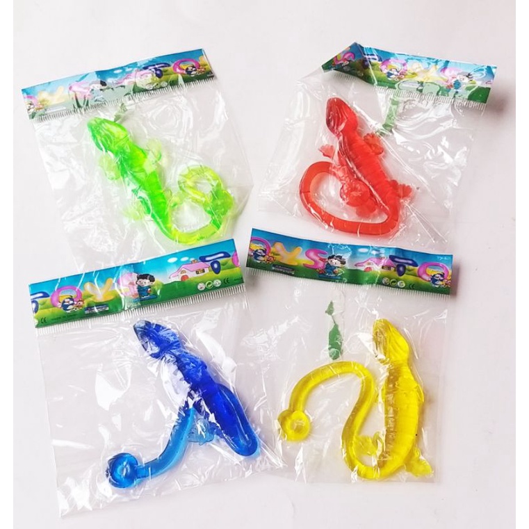 Mainan Sticky Toys Ular Jelly / Cicak/ Kalajengking Warna Kecil Prank Toys Murah bisa Nempel