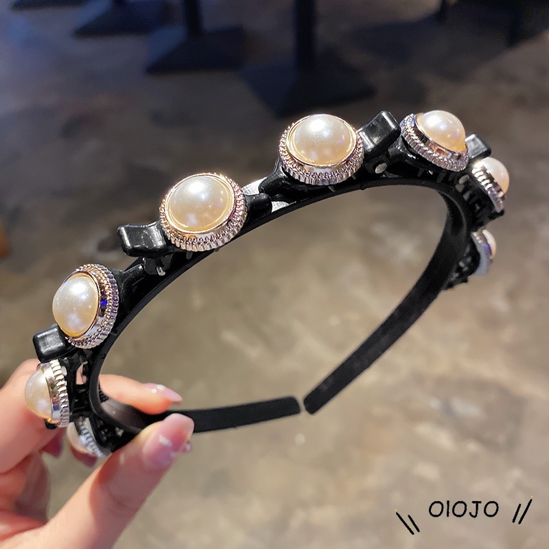 Aksesoris Fashion Wanita Ikat Kepala Bunga Retro Hitam Gaya Korea Yang Elegan - Ol