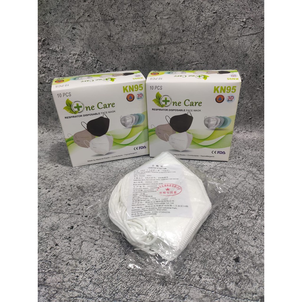 PER 1 BOX 10 PC - MASKER KN95 MURAH NECARE NE CARE KAWAT DALAM &amp; LUAR  - WHITE