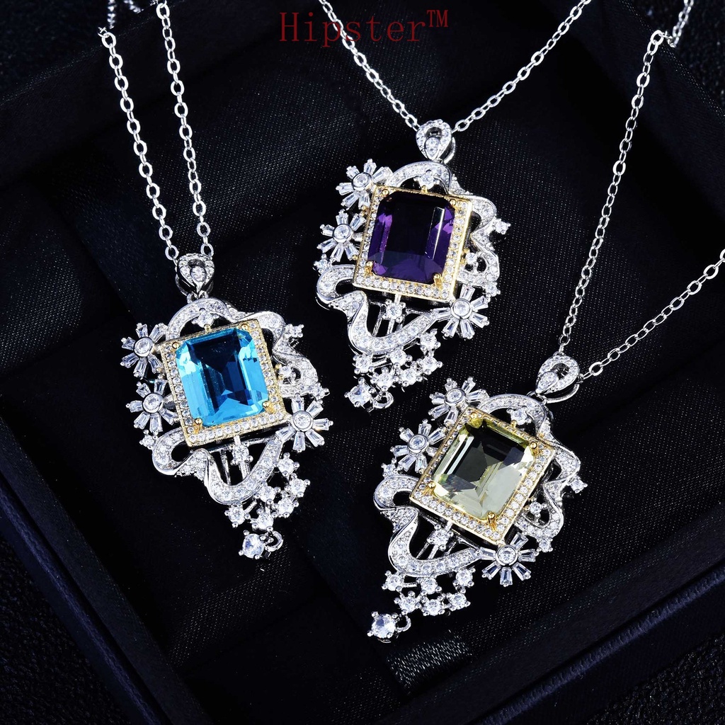 New Hot Sale Luxurious Style Natural Sapphire Pendant Necklace