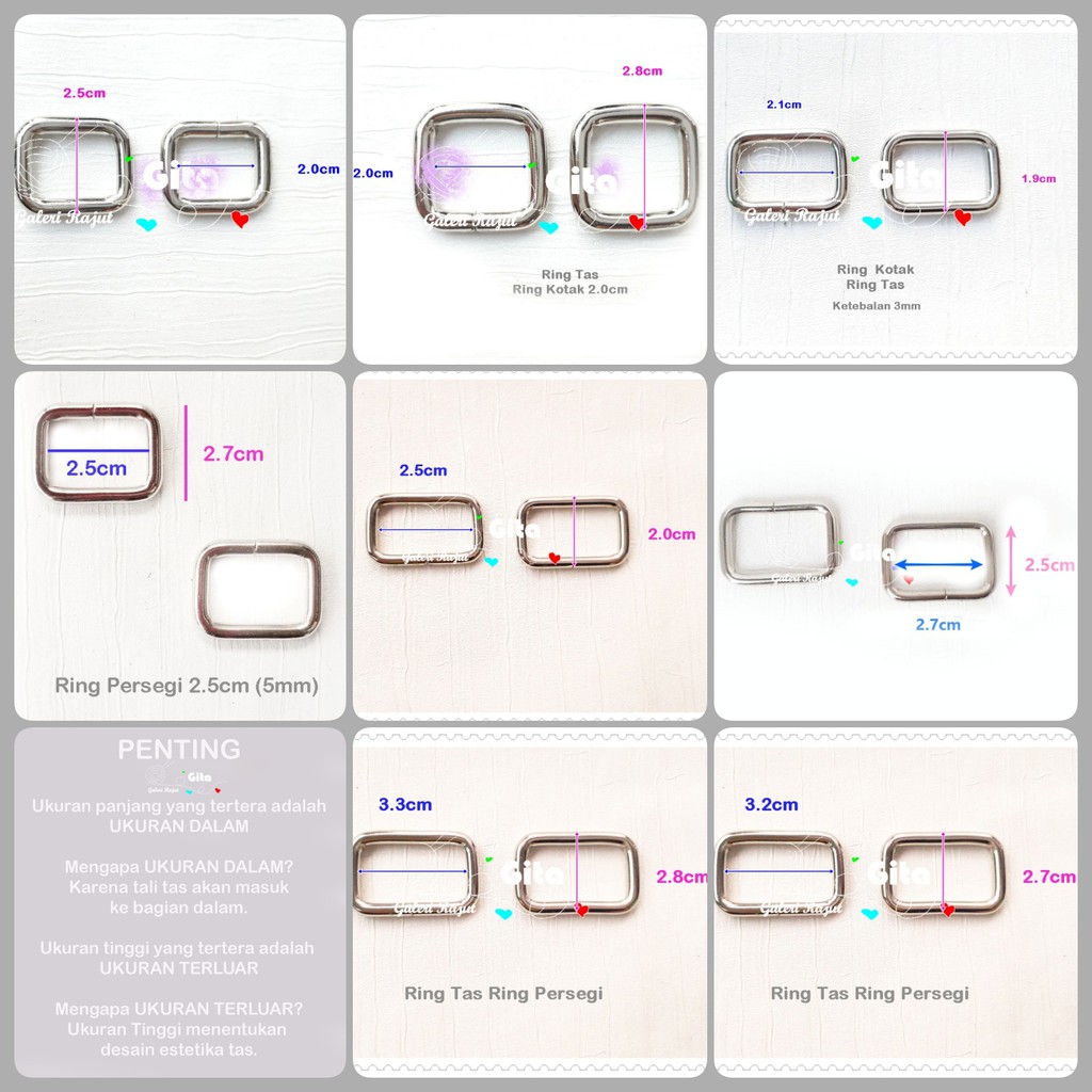 Ring Persegi / Ring Tas Persegi