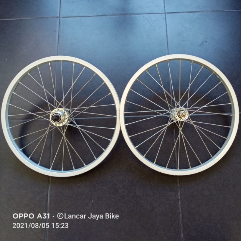 rims velg sepeda 18 inch set lengkap tinggal pasang