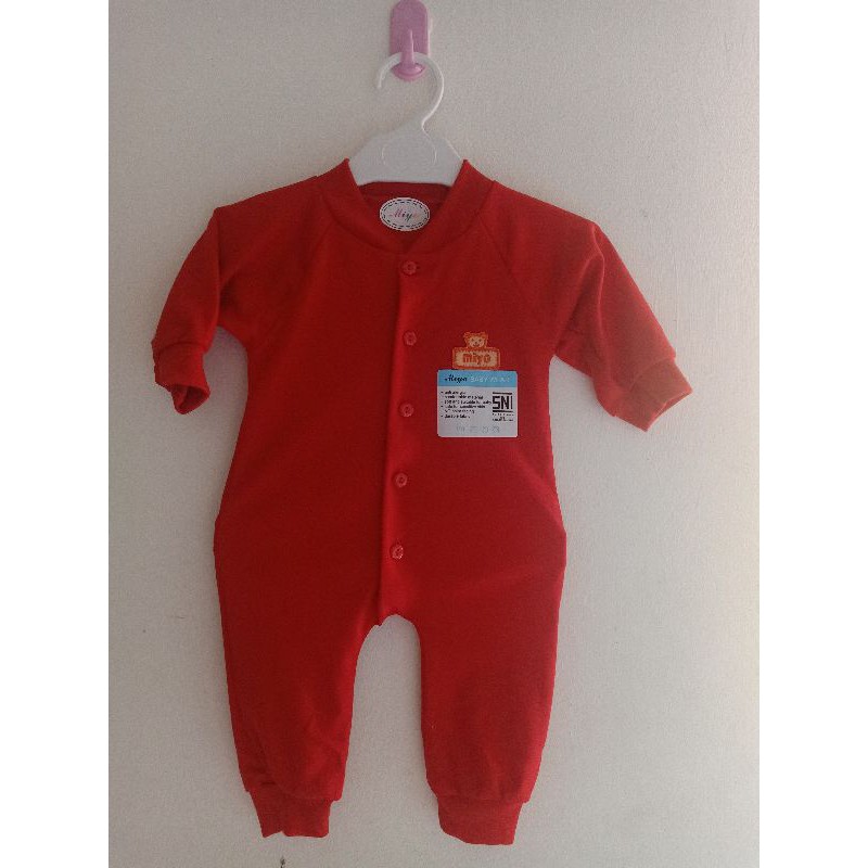 (MIYO) Baju Kodok Panjang/Sleepsuit Merah Buka Kaki