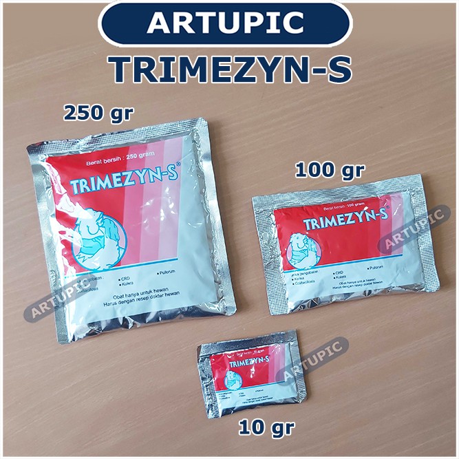 Trimezyn-S 250 gram Obat Hewan Ayam Unggas Kolera Korisa Colibacilosis CRD Pullorum Berak Kapur