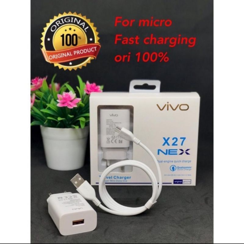 Tc Travel Charger Vivo X27 Nex Original 100% Colokan Micro