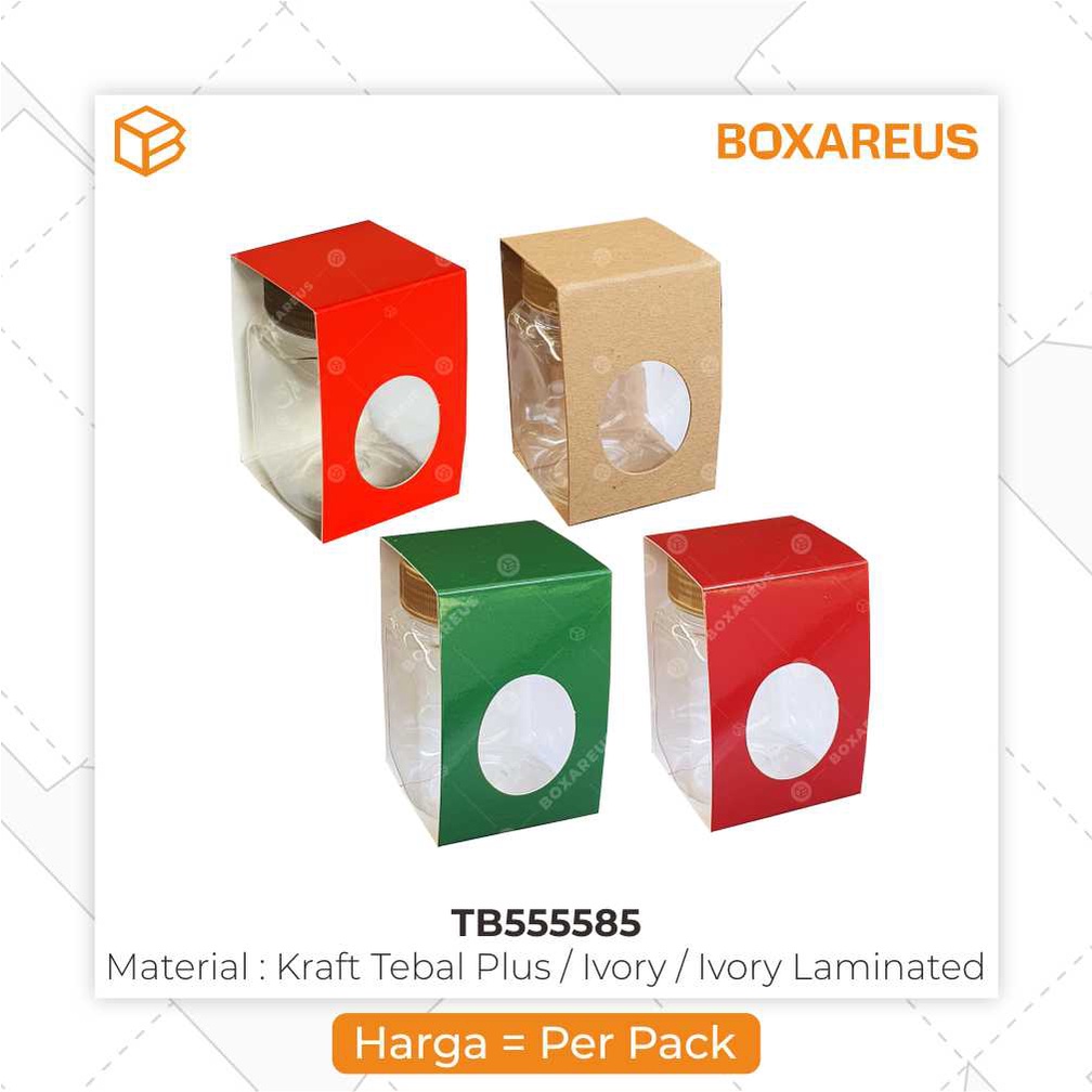 Dus Box Kemasan Toples Plastik jar Kotak 210mL. Label Hiasan - TB555585