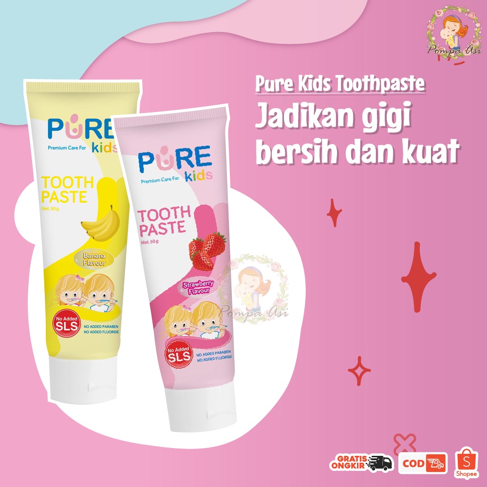 Pure Kids Toothpaste Pasta Gigi Perlengkapan Peralatan Kebersihan Mulut Anak By Mallpompaasi