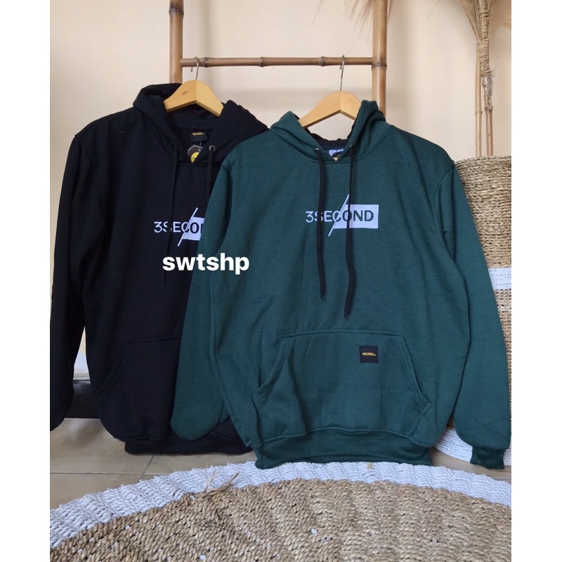 HOODIE 3SECOND UNISEX CEWEK COWOK / HOODIE COUPLE THREESECOND FLECEE TEBAL PREMIUM