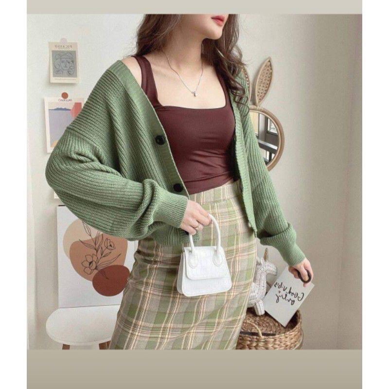 CARDIGAN RAJUT WANITA//NACARA CROP 7 GET//OUTER WANITA MURAH-2