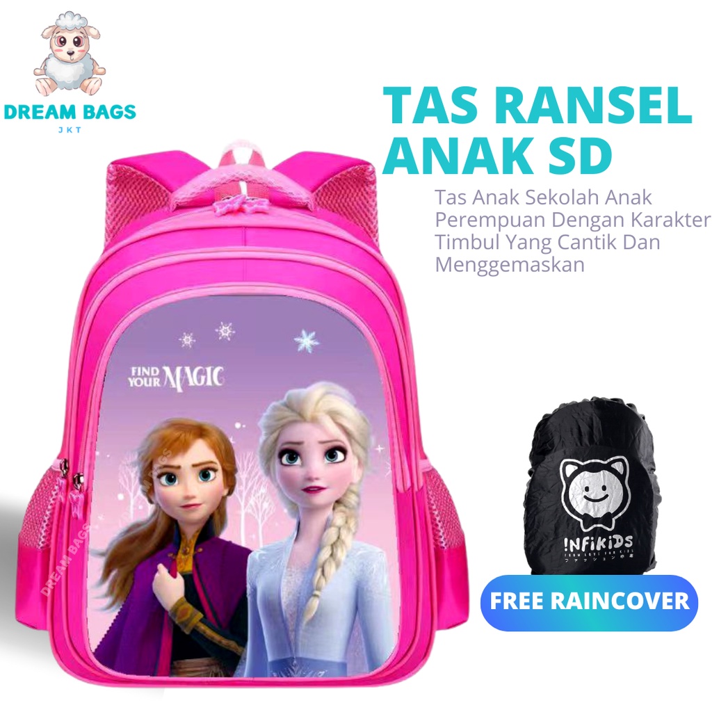 Tas Anak Perempuan Import Size SD DB 6123 Ransel Anak Perempuan