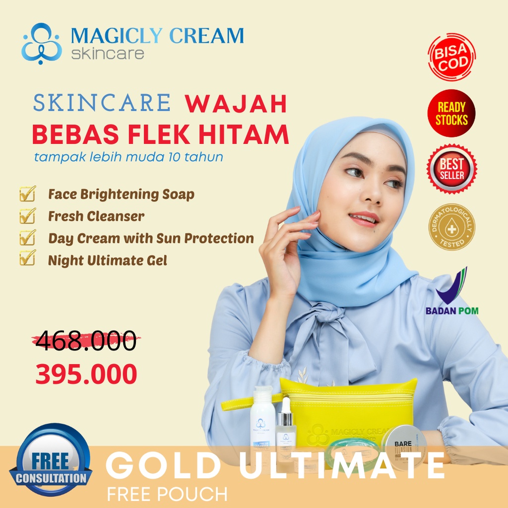 Perawatan Wajah Flek Hitam Membandel | Paket Skincare BPOM | Flek Hitam | Magicly Cream Skincare Gol