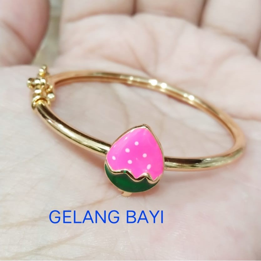 Kenten Acc - Gelang Tangan Perhiasan Anak Warna Emas Xuping / Gelang Anak Motif Stroberi H-5