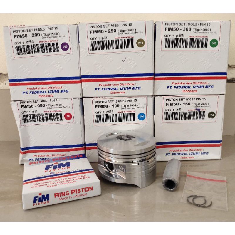 Piston Kit FIM Tiger FIM50 STD OS 50 100 150 200 250 300 Pin 15 CB GL Megapro Tiger Herex Icikiwir
