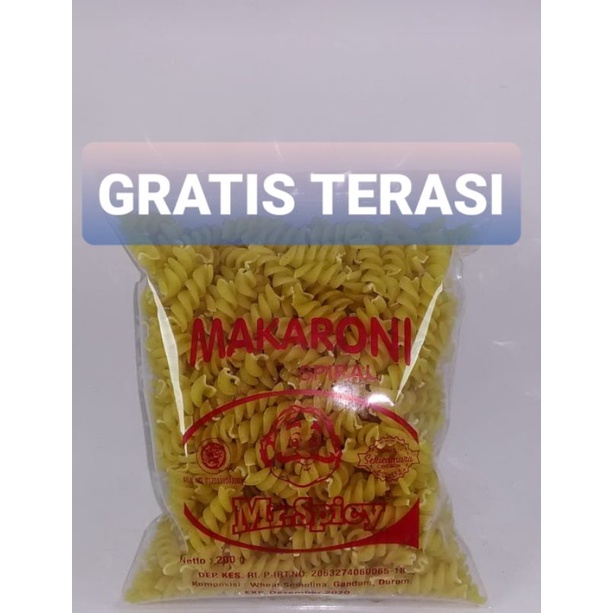 

MAKARONI PASTA MENTAH MAKARONI SOP SPIRAL 200 GRAM GRATIS TERASI KHAS CIREBON