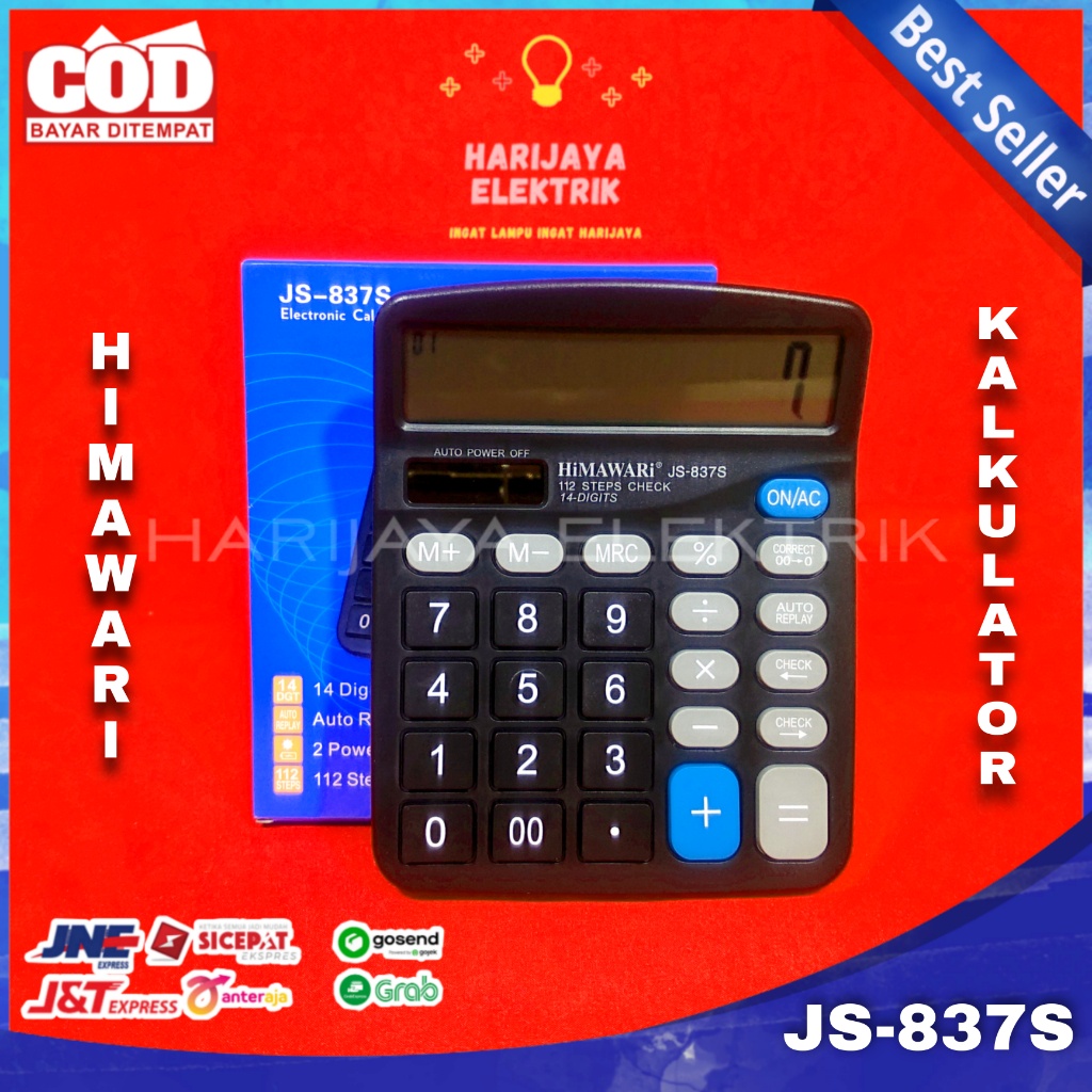 

HIMAWARI KALKULATOR 14 DIGIT JS-837S CALCULATOR 112 STEP CHECK CORRECT