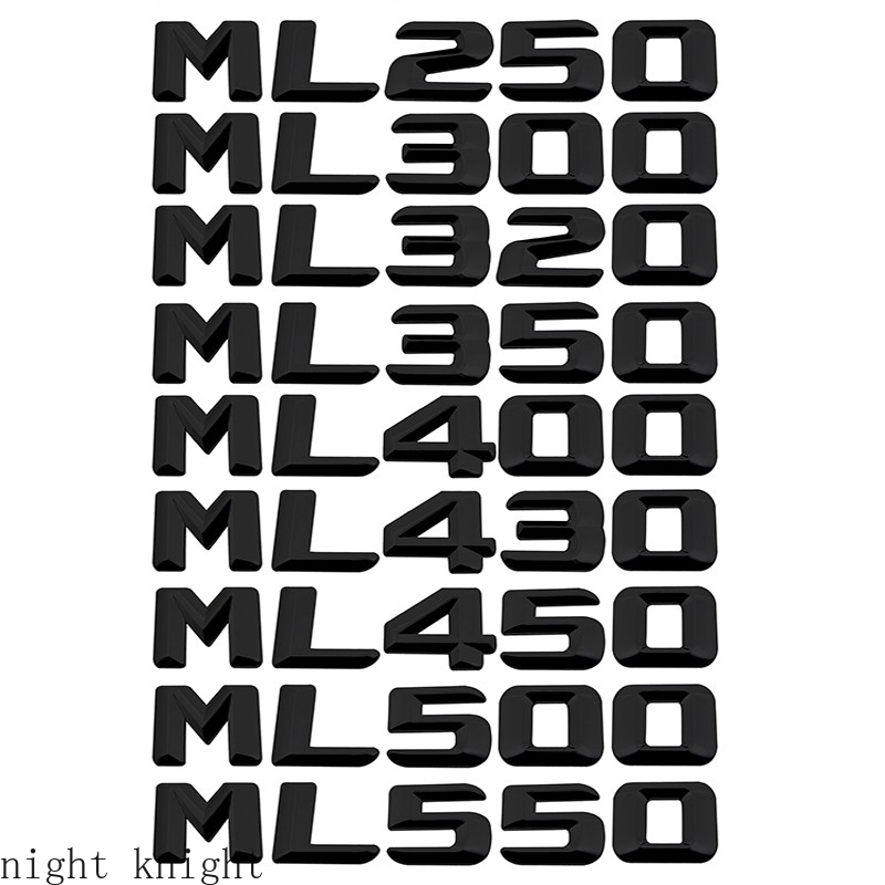 Stiker Emblem Angka Huruf Metal Hitam Silver Ml250 Ml300 Ml320 Ml350 Ml400 Ml430 Ml450 Ml500 Ml550 Untuk Bagasi Belakang Mobil