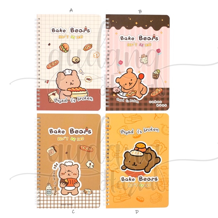 Notebook A5 Spiral Bake Bears Buku Motif Beruang Memanggang GH 308296