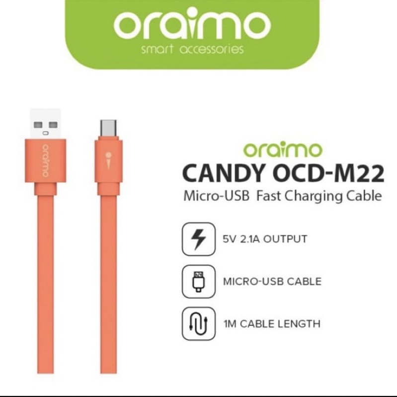 Oraimo OCD-M22 Candy Micro Fast Charging Micro Cable ( 1 PCS ) - Garansi 1 Tahun