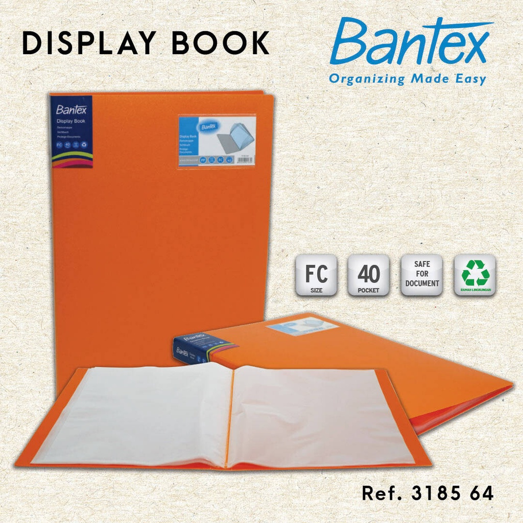 

MAP / PP DISPLAY BOOK FC 40 POCKETS ORANGE BANTEX 3185 64