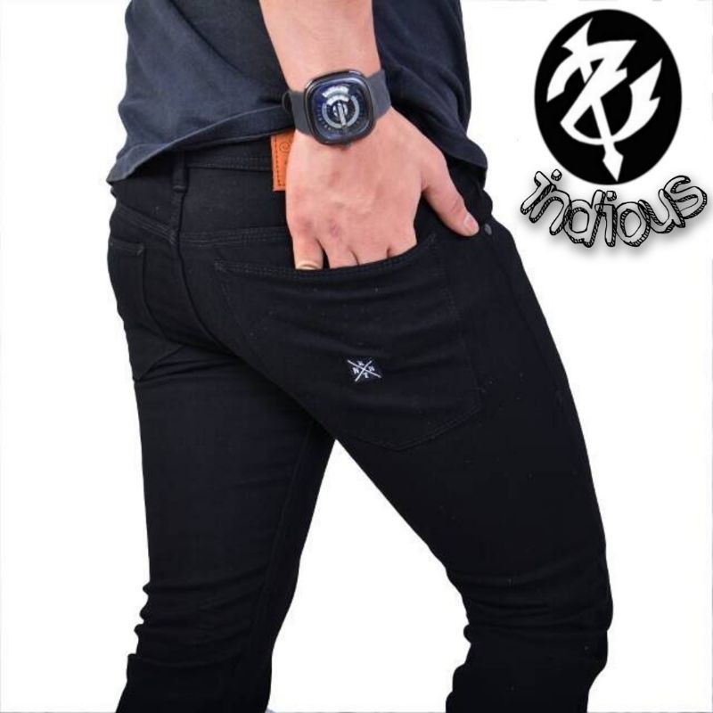 AIRBLACK DENIM TERLARIS / 784 VICTORY celana jeans black panjang skinny semi slimfit cowo / cowok /