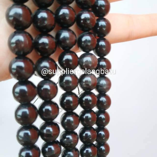 black tiger eye biduri sepah hitam mata singa 14mm natural akik